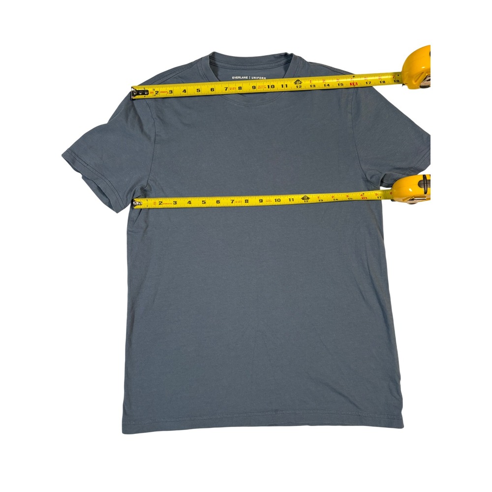 Everlane Uniform Mens Organic Cotton Crewneck T-Shirt Slate Blue M-AP-KT-12465 - Picture 3 of 6